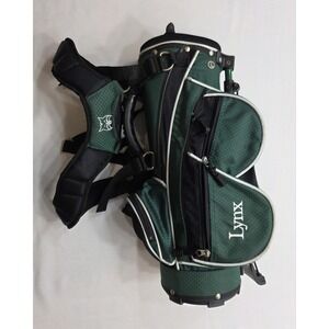Lynx Green & Black Junior Multi Pocket Padded Shoulder Carry Tripod Golf Bag